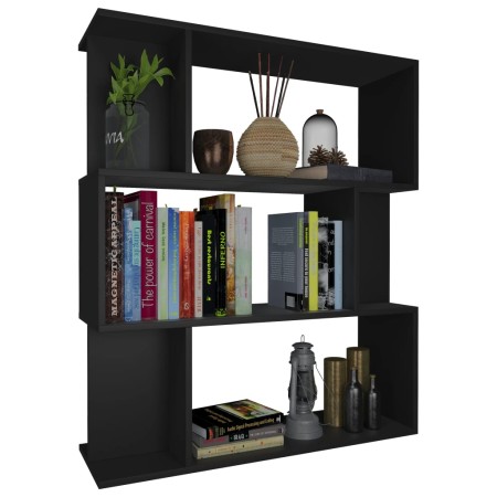 Libreria/Divisorio Nero 80x24x96 cm in Legno Multistrato