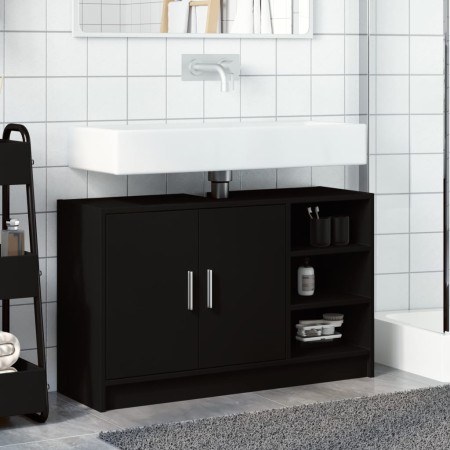 Mobile Lavabo Nero 90x29x55 cm in Truciolato