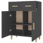 Credenza Nera 69,5x34x89 cm in Legno Multistrato