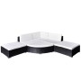 Set Divani da Giardino 6 pz con Cuscini in Polyrattan Nero