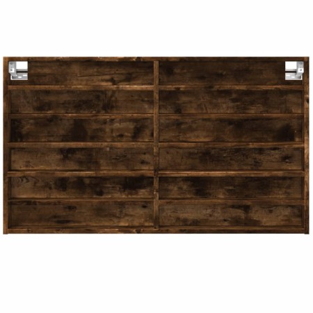 Armadietto Vetrina Rovere Fumo 100x8,5x58 cm Legno Multistrato