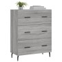 Credenza Grigio Sonoma 69,5x34x90 cm in Legno Multistrato