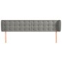Testiera ad Orecchio Grigio Chiaro 183x23x78/88 cm in Velluto