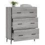 Credenza Grigio Sonoma 69,5x34x90 cm in Legno Multistrato