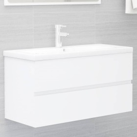 Mobile Lavabo Bianco 90x38,5x45 cm in Legno Multistrato