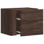 Comodini a Muro 2 pz Rovere Marrone 45x30x35 cm