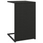 Tavolino a C Nero 40x35x60 cm in Polyrattan