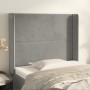 Testiera ad Orecchio Grigio Chiaro 103x16x118/128 cm in Velluto