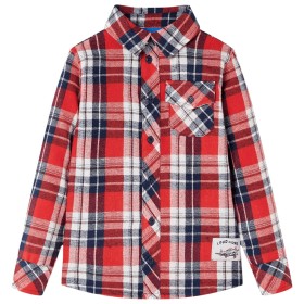 Camicia a Quadri da Bambino Rossa e Blu Marino 140