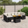 Set Divani da Giardino con Cuscini 8 pz Nero in Polyrattan