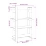 Libreria/Divisorio Grigio 80x35x125 cm Legno Massello di Pino