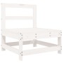 Set Divani da Giardino 10 pz Bianco in Legno Massello di Pino