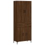 Credenza Rovere Marrone 69,5x34x180 cm in Legno Multistrato