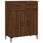 Credenza Rovere Marrone 69,5x34x180 cm in Legno Multistrato