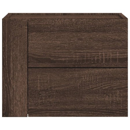 Comodino a Muro Rovere Marrone 45x30x35 cm