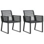 Sedie da Giardino Set 2 pz Polyrattan Nero