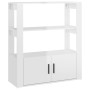 Credenza Bianco Lucido 80x30x90 cm in Legno Multistrato