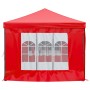 Tenda per Feste Pieghevole con Pareti Laterali Rosso 3x6 m