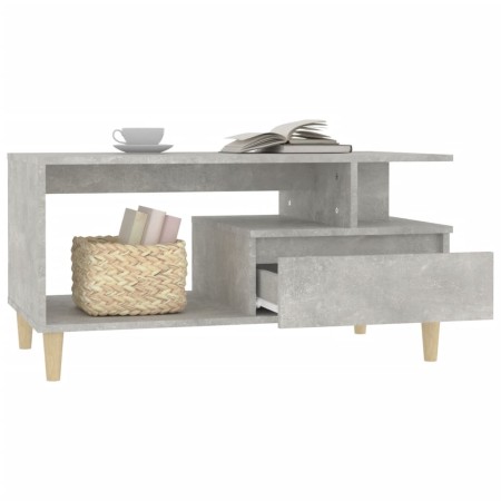 Tavolino Salotto Grigio Cemento 90x49x45 cm Legno Multistrato