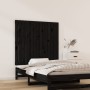 Testiera da Parete Nera 95,5x3x90 cm in Legno Massello di Pino