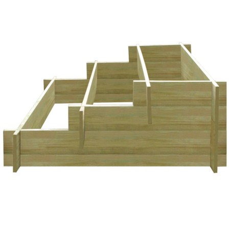 Fioriera a 3 Livelli 90x90x35 cm in Legno Impregnato