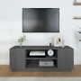 Mobile Porta TV Grigio 110x35x40,5 cm in Legno Massello di Pino