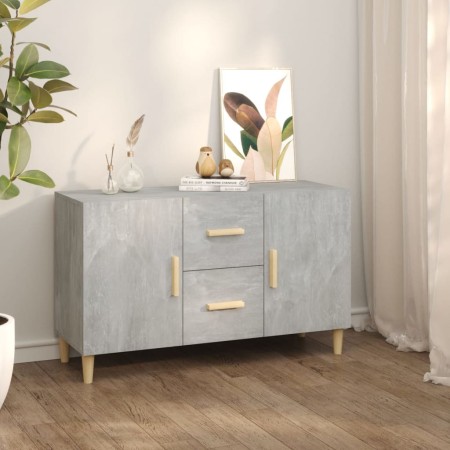 Credenza Grigio Cemento 100x36x60 cm in Legno Multistrato