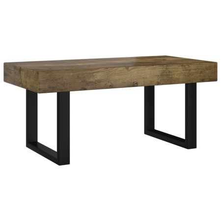 Tavolino Salotto Marrone Scuro e Nero 90x45x40cm in MDF e Ferro