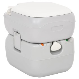 Toilette da Campeggio Portatile Grigia e Bianca 22+12 L in HDPE