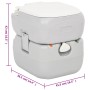 Toilette da Campeggio Portatile Grigia e Bianca 22+12 L in HDPE