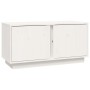 Mobile Porta TV Bianco 80x35x40,5 cm in Legno Massello di Pino