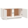 Mobile Porta TV Bianco 80x35x40,5 cm in Legno Massello di Pino