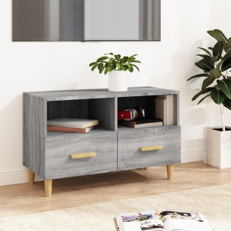 Mobile Porta TV Grigio Sonoma 80x36x50 cm in Legno Multistrato