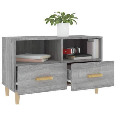 Mobile Porta TV Grigio Sonoma 80x36x50 cm in Legno Multistrato