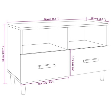 Mobile Porta TV Grigio Sonoma 80x36x50 cm in Legno Multistrato