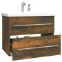 Mobile Lavabo Rovere Fumo 60x38,5x48 cm in Legno Multistrato