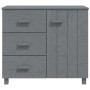 Credenza HAMAR Grigio Scuro 90x40x80 cm Legno Massello di Pino