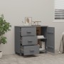 Credenza HAMAR Grigio Scuro 90x40x80 cm Legno Massello di Pino