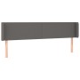 Testiera ad Orecchio Grigio 163x16x78/88 cm in Similpelle