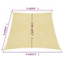 Vela Parasole 160 g/m² Beige 3/4x3 m in HDPE