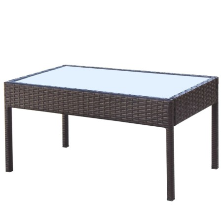 Set Divani da Giardino 4 pz con Cuscini in Polyrattan Marrone