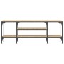 Mobile TV Rovere Sonoma 121x35x45 cm Legno Multistrato e Ferro