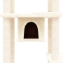 Albero per Gatti con Tiragraffi in Sisal Crema 176 cm