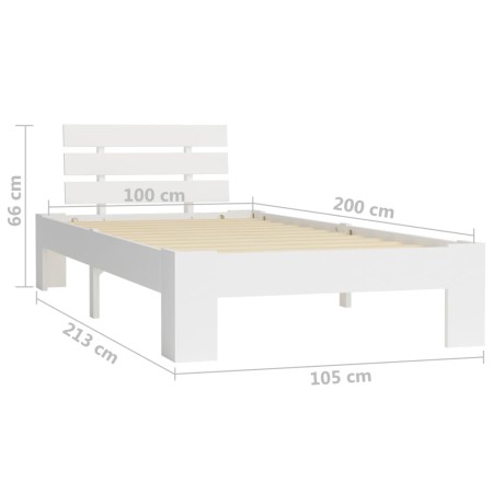 Giroletto Bianco in Legno Massello di Pino 100x200 cm