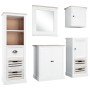 Set Mobili da Bagno 5 pz in Legno Massello Bianco