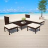 Set Divani da Giardino 6 pz con Cuscini in Polyrattan Marrone