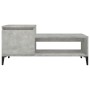 Tavolino Salotto Grigio Cemento 100x50x45 cm Legno Multistrato