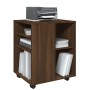 Armadietto con Ruote Rovere Marrone 60x53x72 cm in Legno