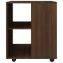 Armadietto con Ruote Rovere Marrone 60x53x72 cm in Legno