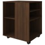 Armadietto con Ruote Rovere Marrone 60x53x72 cm in Legno